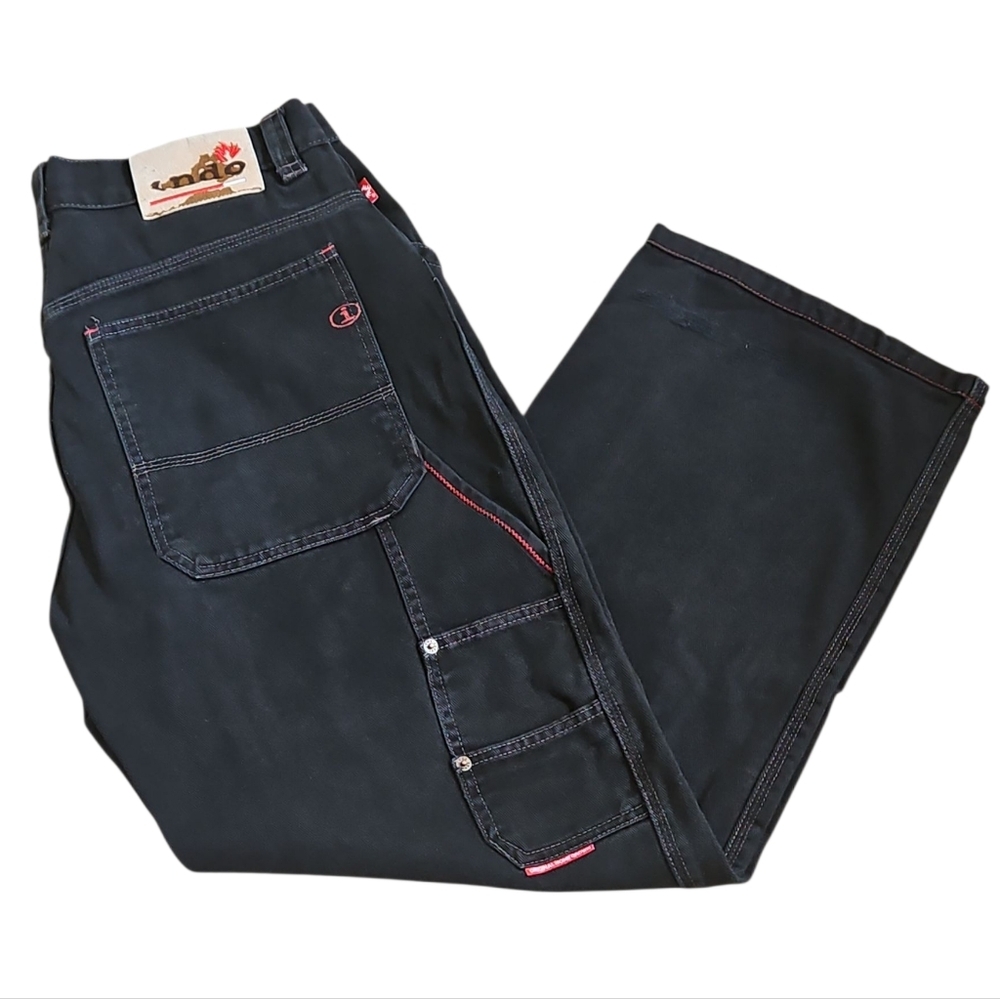 Indo Vintage Baggy Wide-leg Carpenter Style Jeans. Mens 34R